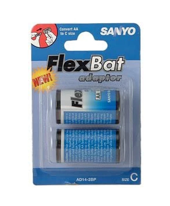 16 X SANYO Flex Bat Rechargeable Battery ADAPTOR Converts Size AA  to Size C - Image 3 of 3