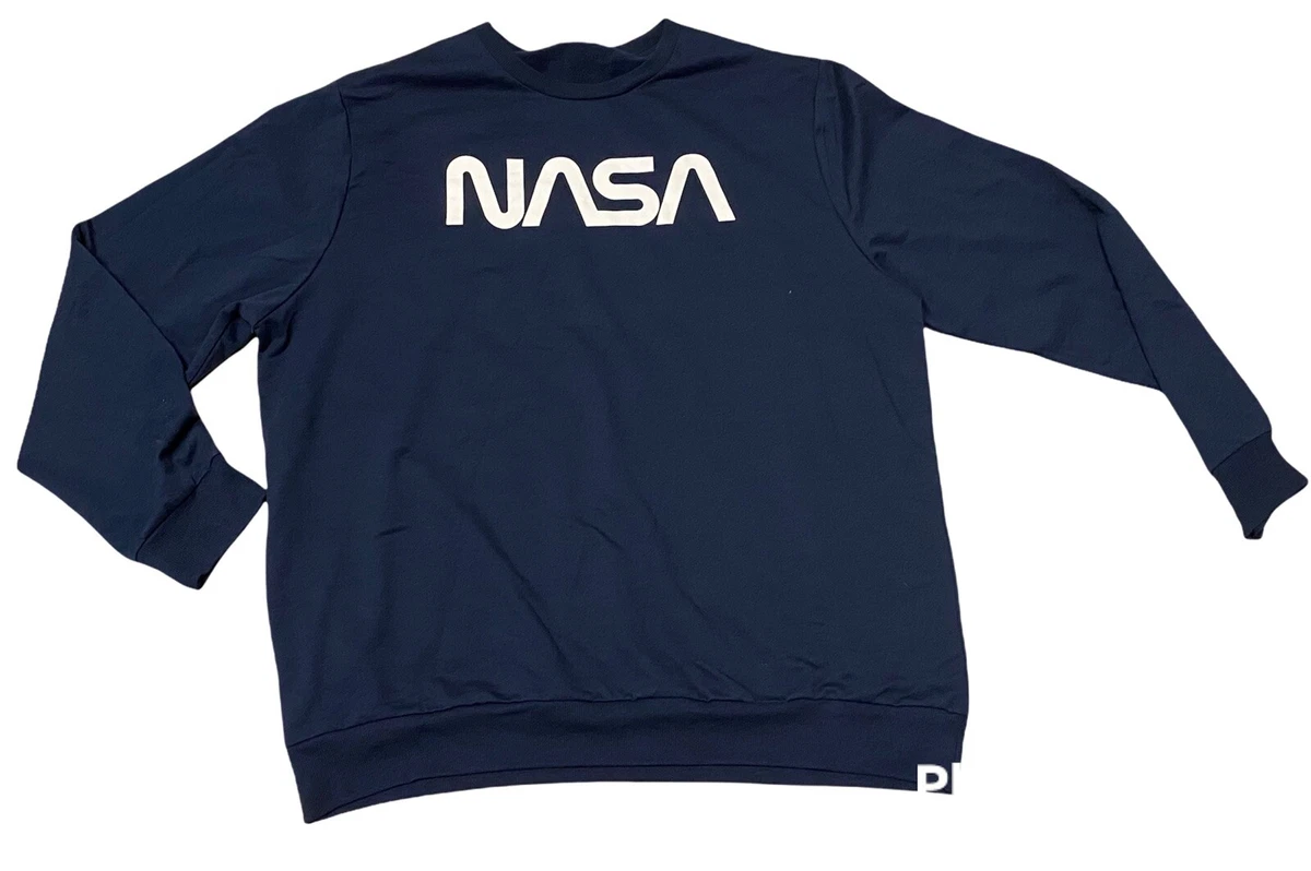 NASA Sweatshirt Unisex XXL Navy Blue Fleece Pullover Space Rocket Science