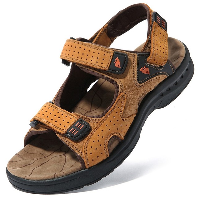 Men's Genuine Leather Fisherman Beach Sports Sandals Waterproof Shoes SIZE 7 8 9 | eBay