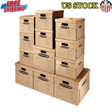 Classic Moving Box Kit 12 Pack Tape-Free Assembly Reinforced Handles Durable New