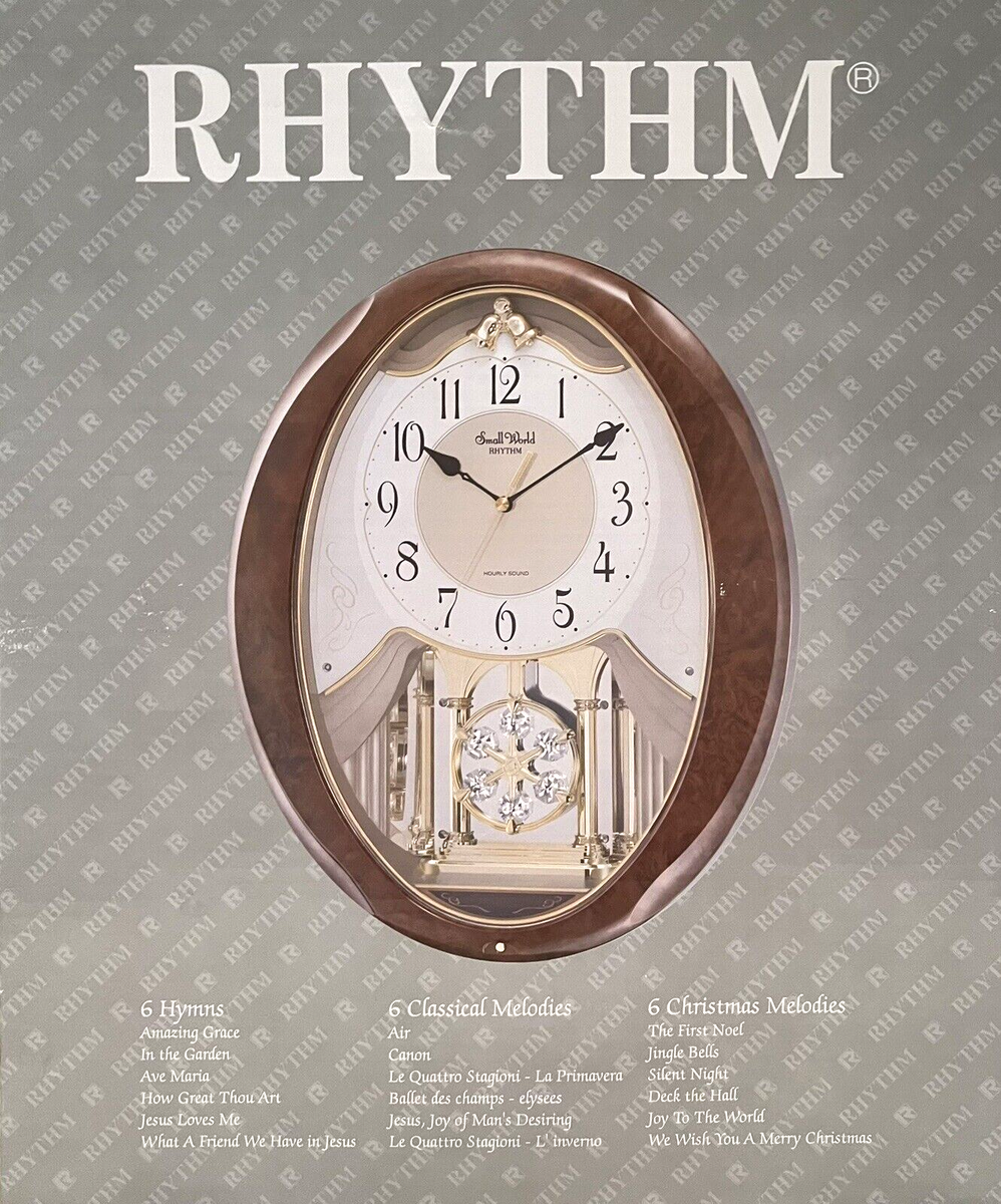 NEW Rhythm Small World Joyful Snowflake Musical Motion Wall Clock