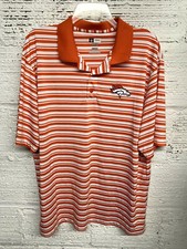 NFL Team Apparel TX3 Cool Men's Size XL Striped Orange Bronco Polo Shirt