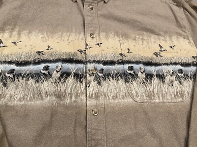 Cabelas Deer Skin Soft Chamois Duck Hunting Flannel Shirt Beige 2XLT Soft Warm