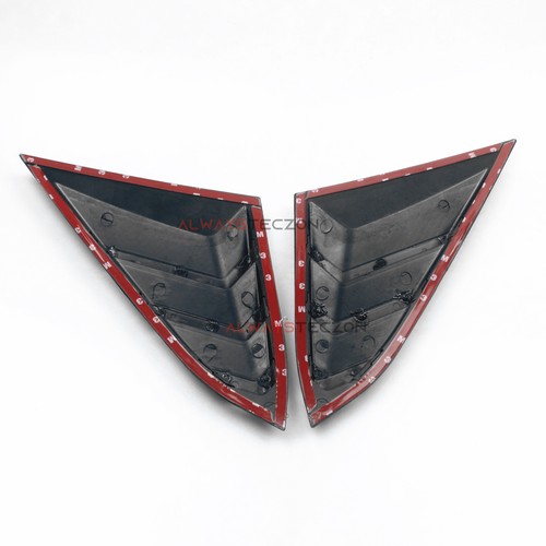 Rear Quarter Window Louver Cover Trim For Honda Civic Sedan 2016-2021 Black&Red - Picture 5 of 9