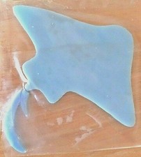 STAINED GLASS hand pre cut MOSAIC Inlay tile,stepping stone,seascape,MANTA RAY