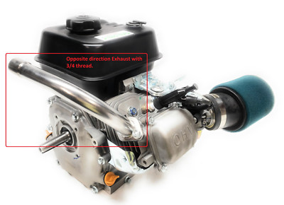 Opposite direction Exhaust for: Predator 212cc,Honda GX160, GX200, DuroMax 7 Hp
