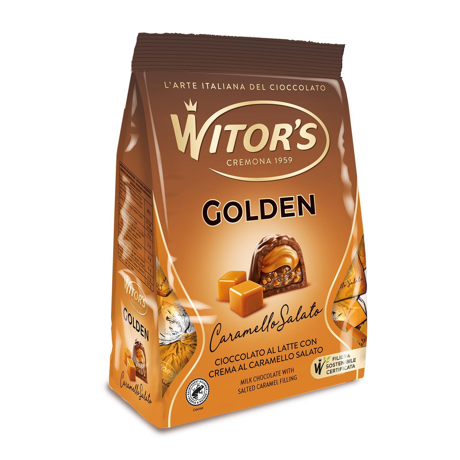 Praline Witor's Golden Caramello Salato Cioccolato Latte Busta da 200 g