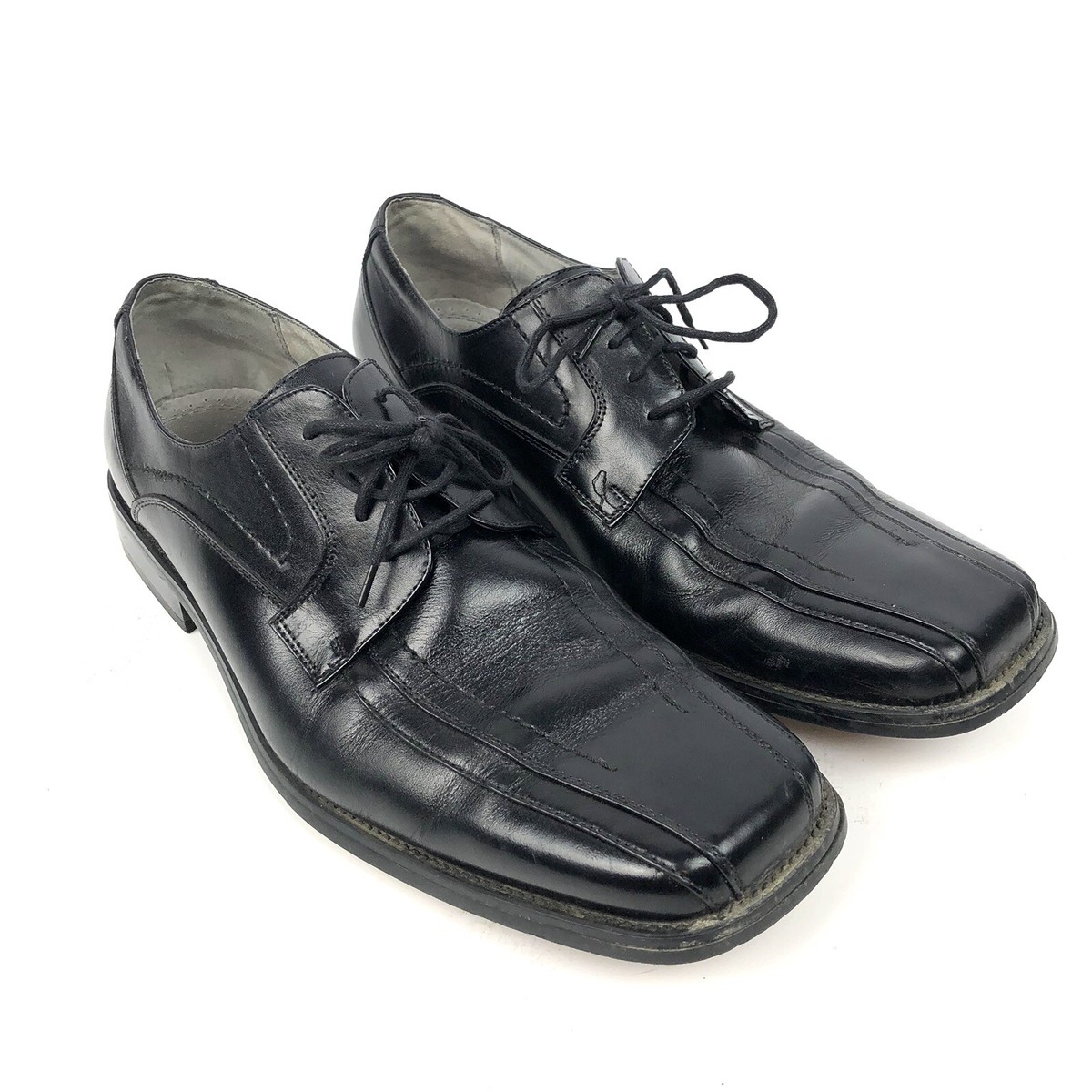 Stacy Adams Size 11 Men\'s Black Leather Square Toe Low Lace Up Shoes Stacy Adams Men main image 3
