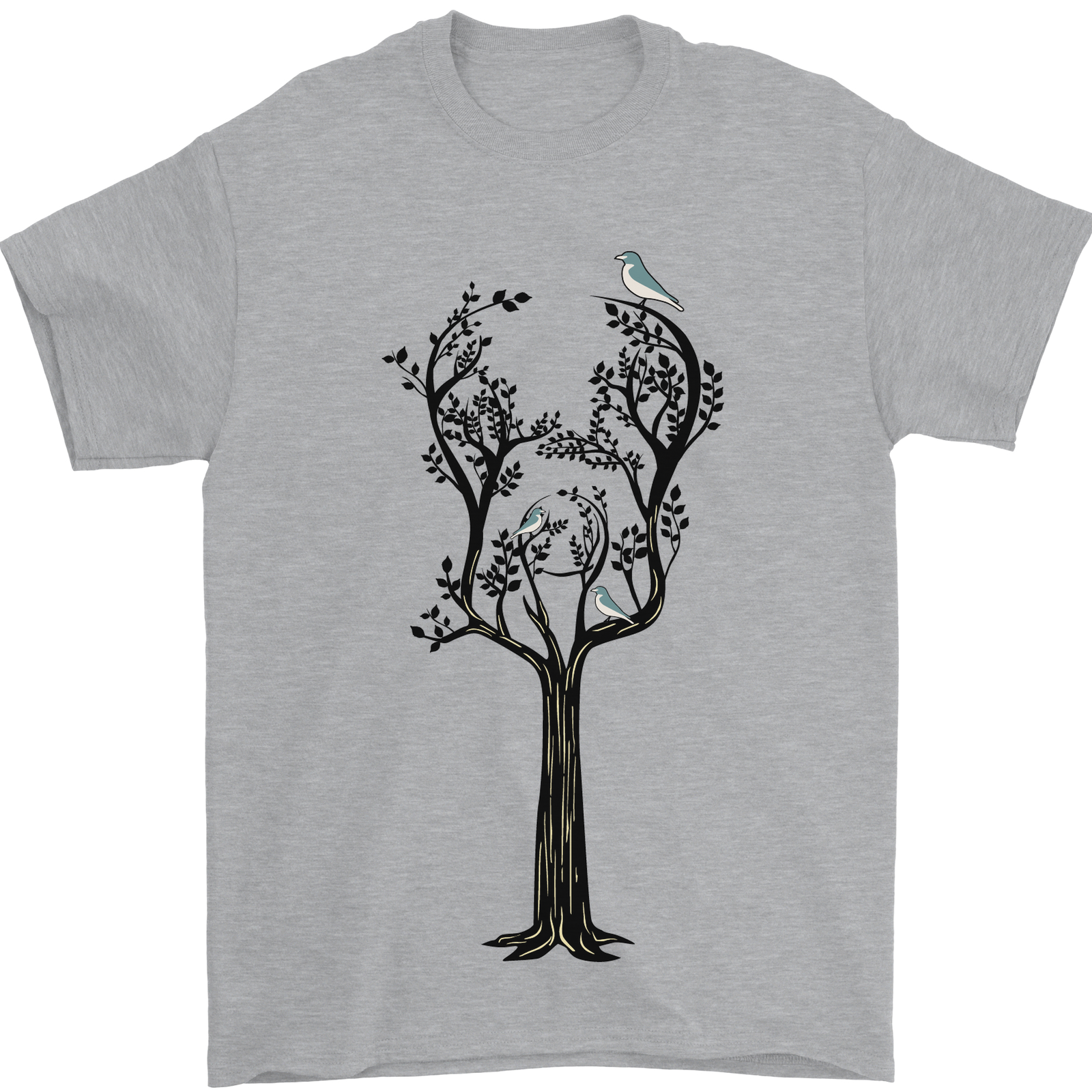 Acoustic Guitar Tree Guitarist Music Band Mens T-Shirt 100% Cotton