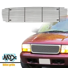 Fits 1998-2003 GMC Jimmy/Sonoma Main Upper Polished Silver Billet Grill Grille