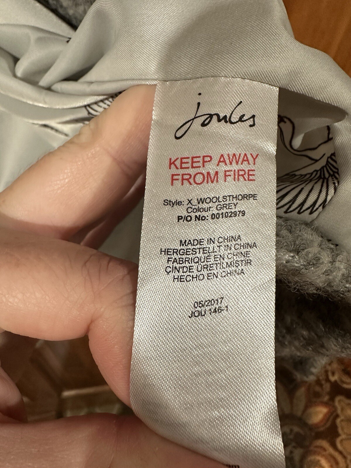 Joules Coat Jacket US 12 Grey Woolsthorpe Women Wool Mid Length Grey One Button