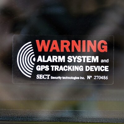 4 x CAR ALARM STICKER - WARNING GPS Tracking System Anti-Theft Decal Adhesive