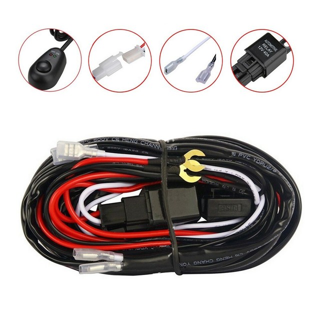 Remote Control Wiring Harness Strobe Switch Relay LED Fog Light Bar Kit
