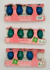 11 New Vintage GE C-7 Circle Logo Blue Green Replacement Bulbs Untested Pre 1975