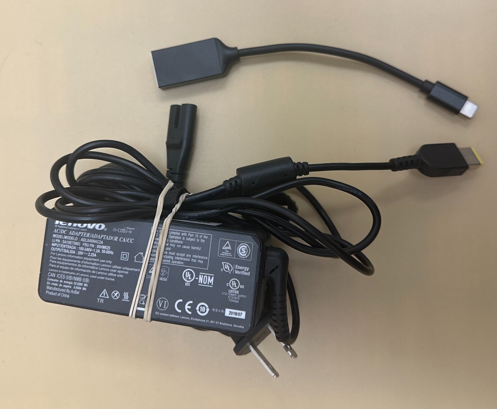 Lenovo 100E 2nd Gen 81QB000AUS Chromebook 45W Type-C AC Adapter Charger
