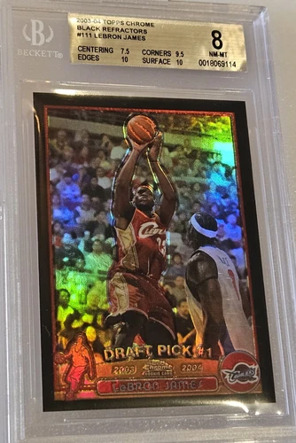 2003-04 Topps Chrome Black Refractor Lebron James RC /500 BGS 8(10 10 9.5 7.5)