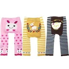 Wrapables Doodle Pant Leggings (Set of 3), 6 to 12 months, Pretty Animals