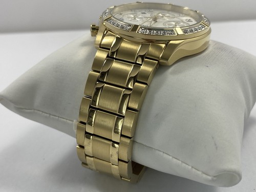 Bulova Classic Diamonds Chronograph Quartz Gold Tone Steel Men's Watch 98E113 - Picture 7 of 16