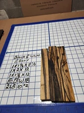 3 Pk, Black and White Ebony  Wood turning  blanks  1"x 2"x 12 " EBW18