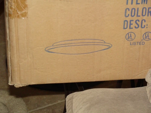 ONE (1) LITE SOURCE LS-5412 SS/WHITE SATIN STEEL 21" FLUSH CEILING MOUNT LAMP - Picture 7 of 9