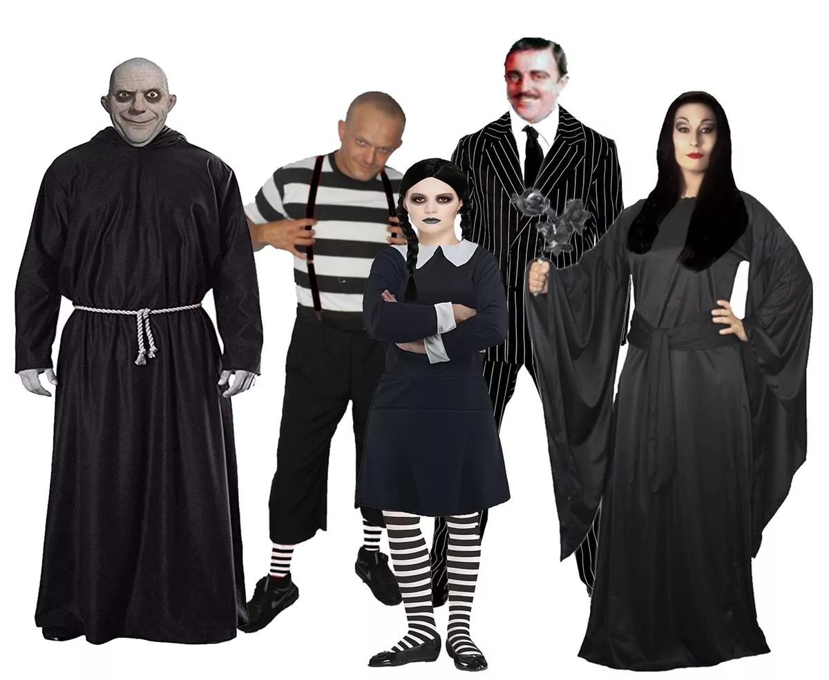 The Addams Family Group Fancy Dress Gothic Halloween Party