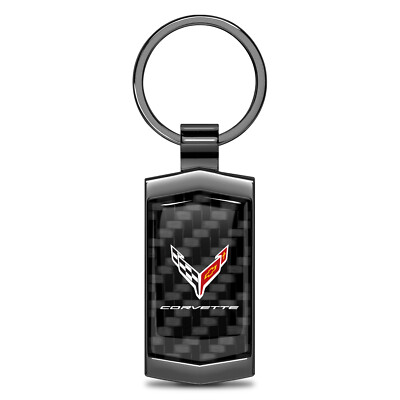 Chevrolet Corvette C8 Real Carbon Fiber Black Case Key Chain | eBay