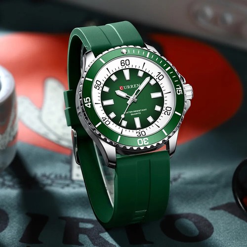 Orologio CURREN Uomo Quarzo Silicone Morbido Orologio da Polso Business Uomo Orologi Sportivi - Foto 6 di 29