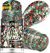 Holographic Body Glitter Stick, Shine Christmas Red Green Silver                