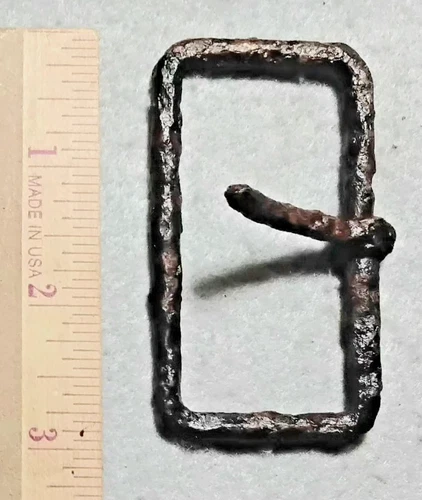 Civil War Relic Confederate Iron cartridge box buckle, cleaned with electrolysis
