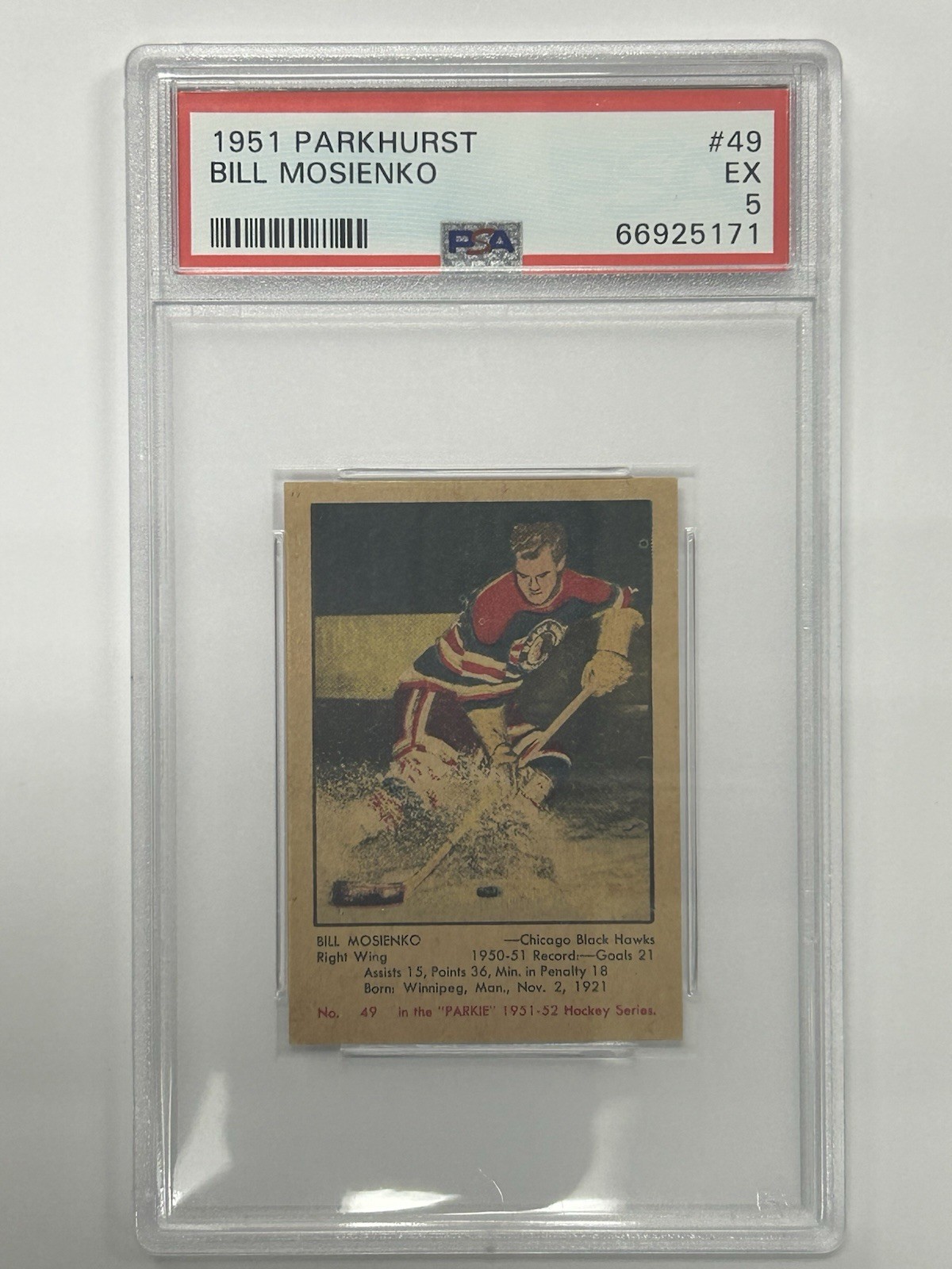 1951 Parkhurst #49 Bill Mosienko PSA 5