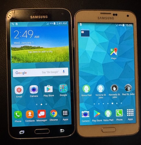 Lot of 2 Samsung Galaxy S5 (Verizon) Fast Ship Used Cracked Glass and Bad Touch