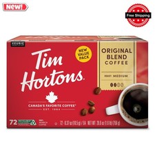 Tim Hortons Original Blend Medium Roast K-Cup Pods 72 Count Free Shipping