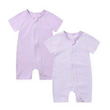 Infant Baby Boy Girl's 2 Pack Short Sleeve Romper,Unisex Cotton Jumpsuit Outf...