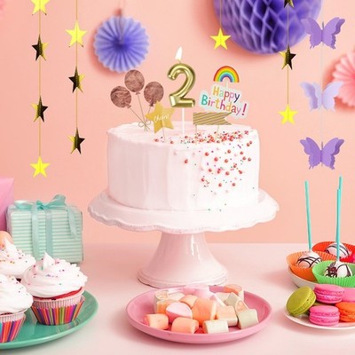 21st Birthday Candle Round Number Candle Gold 3D Design Cake Decoration