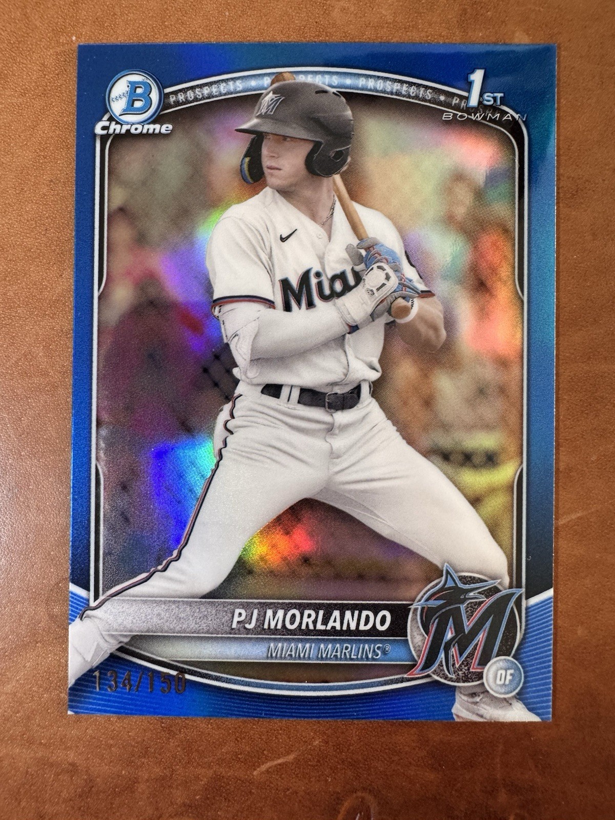 2025 Bowman Chrome PJ Morlando Blue Refractor #134/150 BCP-91