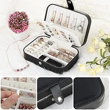 Jewelry Box, Travel Jewelry Organizer Cases with Doubel Layer for Black02