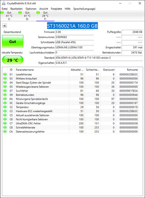 PATA HDD Festplatte Seagate Barracuda ST3160021A 160,0 GB