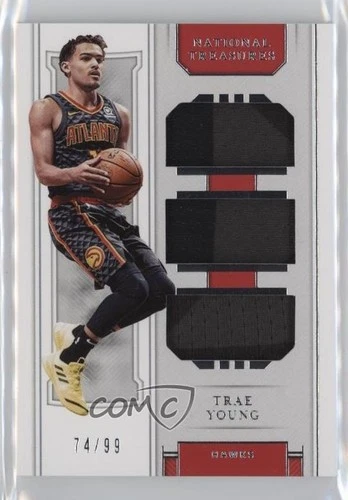 2018 Panini National Treasures Rookie Triple Materials /99 Trae Young #RT-TYG RC