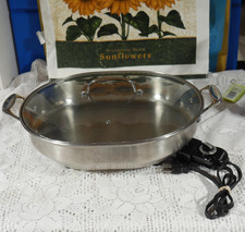 MINT USED CUISINART BRUSHED STAINLESS STEEL CSK-150 1500W OVAL ELECTRIC SKILLET