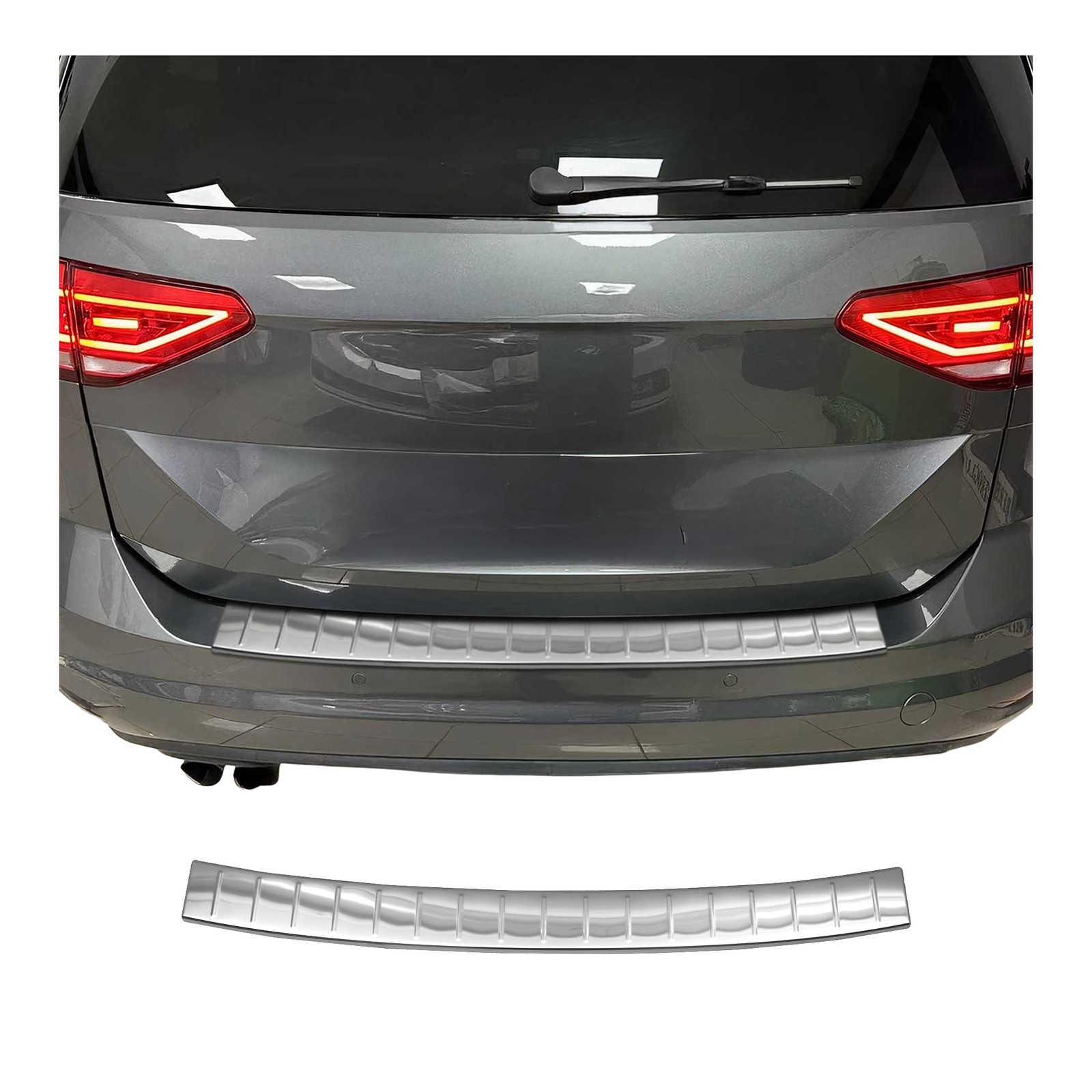 Protection pare-chocs arrière VW Touran II 2015-2026 : seuil de coffre inox anti-rayure