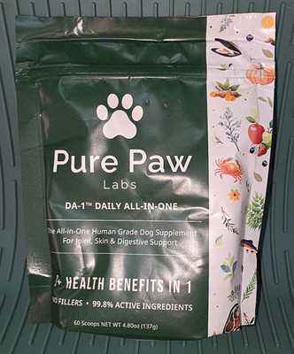 3x Packs Pure Paw Labs DA-1 Daily All in One Dog Supplement Joint Skin Digestive