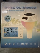 2025 Upgraded Wireless Pool Thermometer Floating Easy Read with Light Show