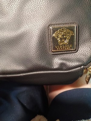 Versace Parfums Black Gold Medusa Cosmetic Bag Wristlet Travel Case