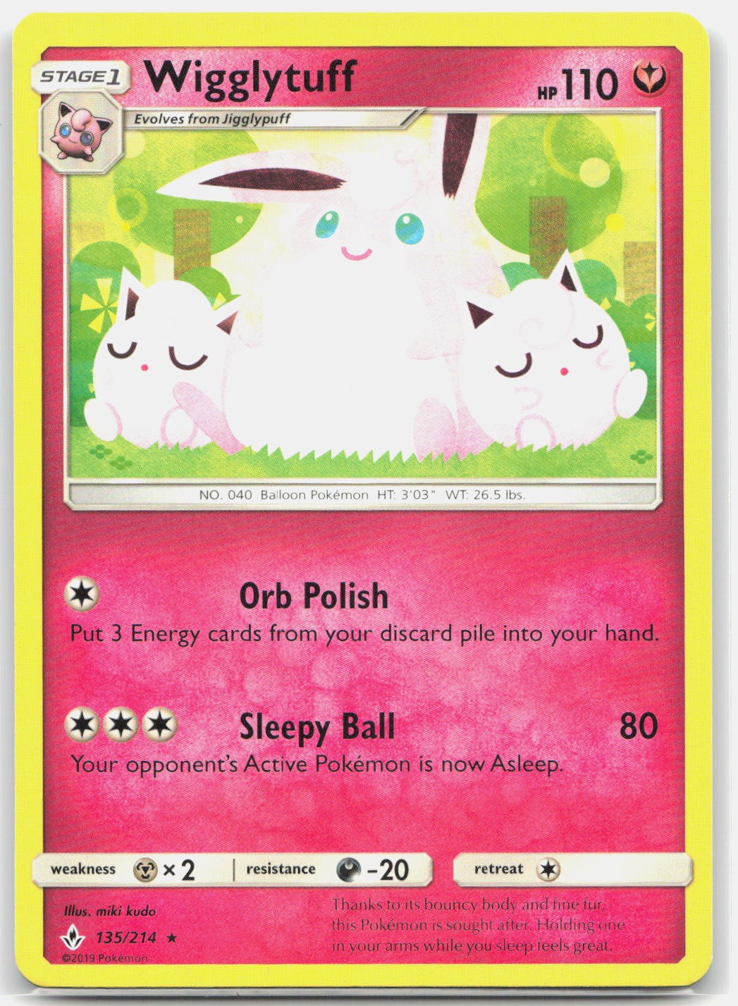 Wigglytuff 135/214 R Normal Unbroken Bonds Pokemon LP
