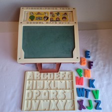 Vtg 1972 Fisher Price School Days Desk Portable W/Letter Tray And Some Letters