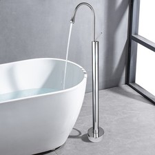 Free Contemporary Standing Tub Faucet W/ Hand Shower Floor Mounted Mixer Taps