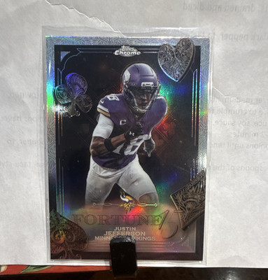 Topps 2025 Topps Chrome Justin Jefferson Vikings Fortune 15 Refractor #F15-4