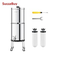 Gravity-fed Water Filter System 2.25G StainlessSteel Countertop Water Filtration