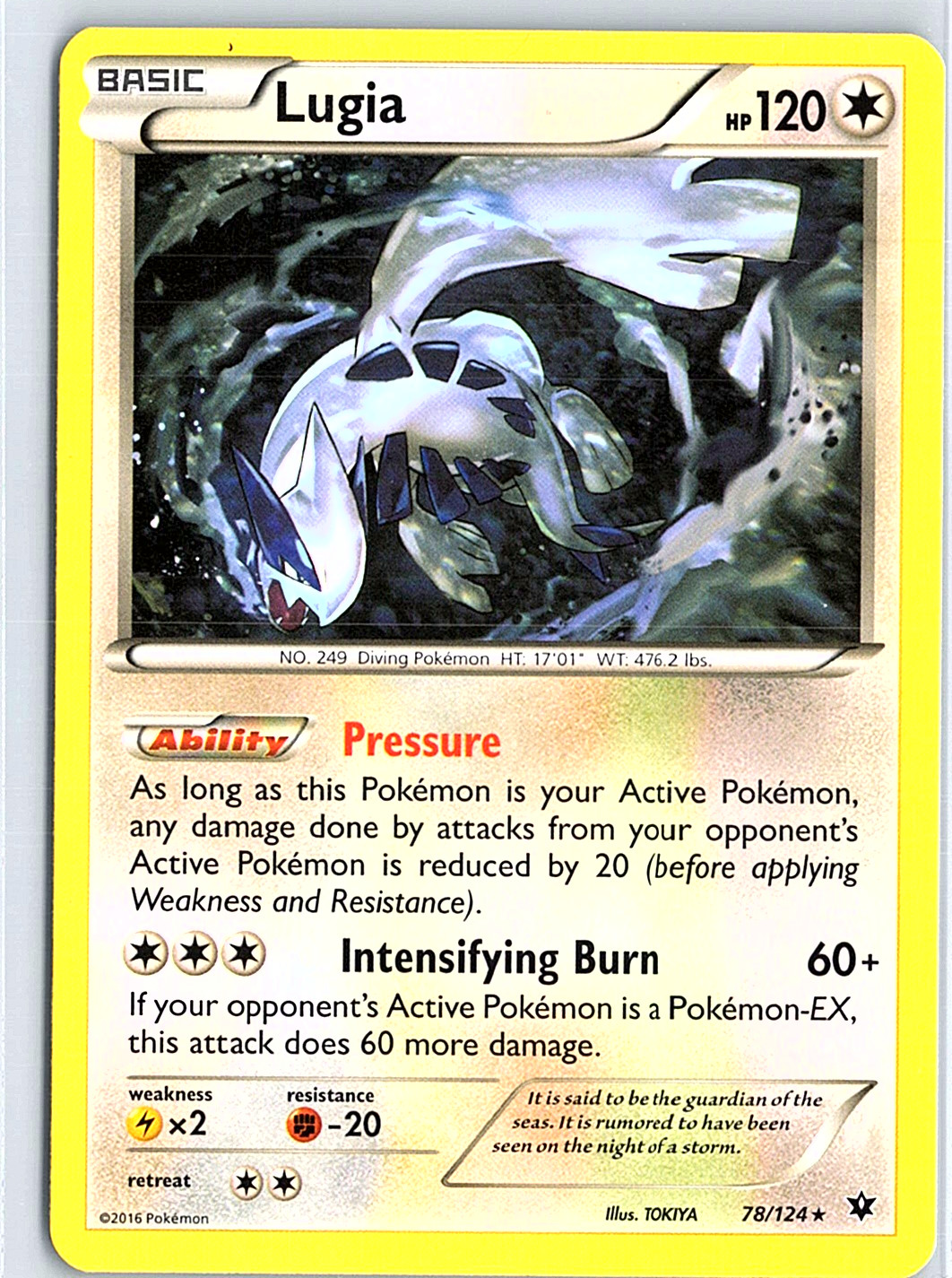 Lugia Rare XY - Fates Collide 78/124 NM