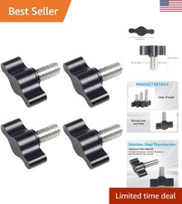 Easy-Install 4-Pack 1/4''-20 Stainless Steel Thumb Screws with Aluminum Knobs